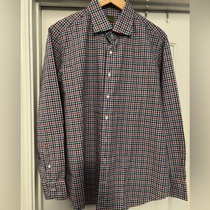 EUC Sid Mashburn long sleeve button down red/blue/green check Large